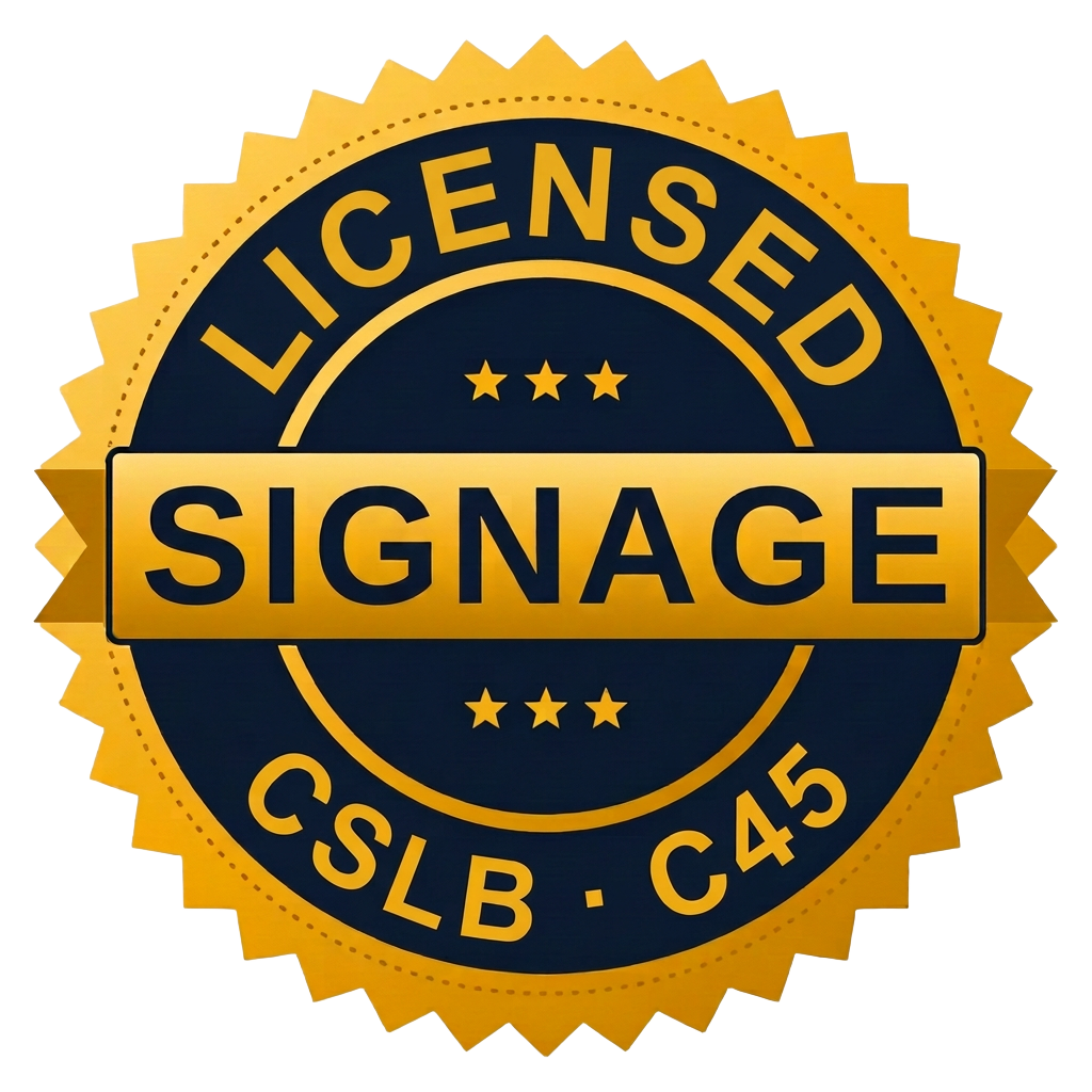 Licensed signage contractor badge, CSLB C45